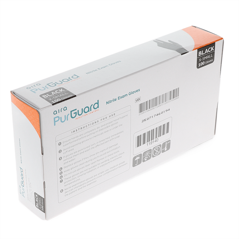 Aira Nitrile Exam Gloves, Powder Free, X-Small, B