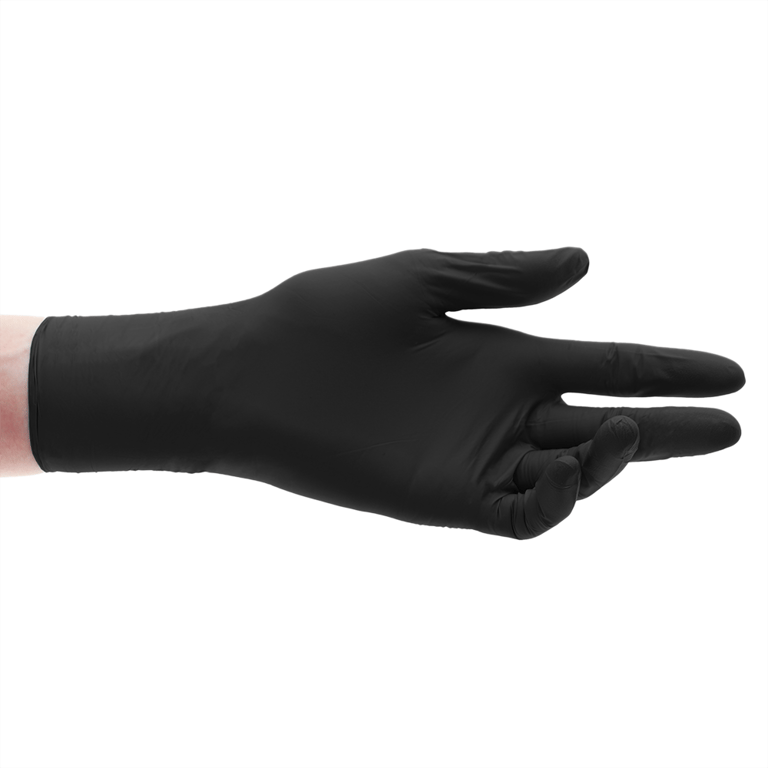 Aira Nitrile Exam Gloves, Latex and Powder Free, Small, Black, 100/Pk. Engineered for reliable