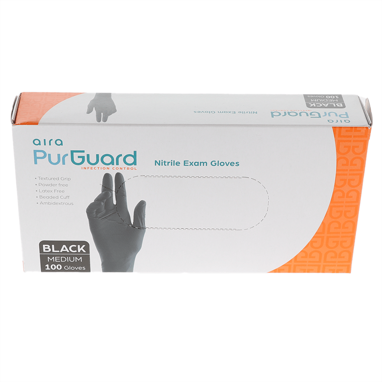 Aira Nitrile Exam Gloves, Powder Free, Medium, Bl