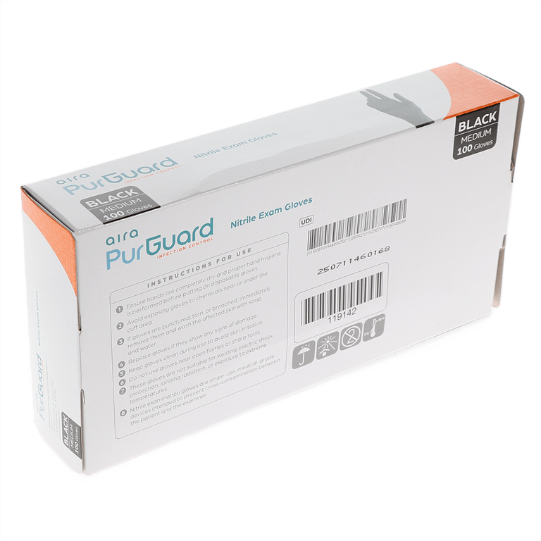 Aira Nitrile Exam Gloves, Powder Free, Medium, Bl