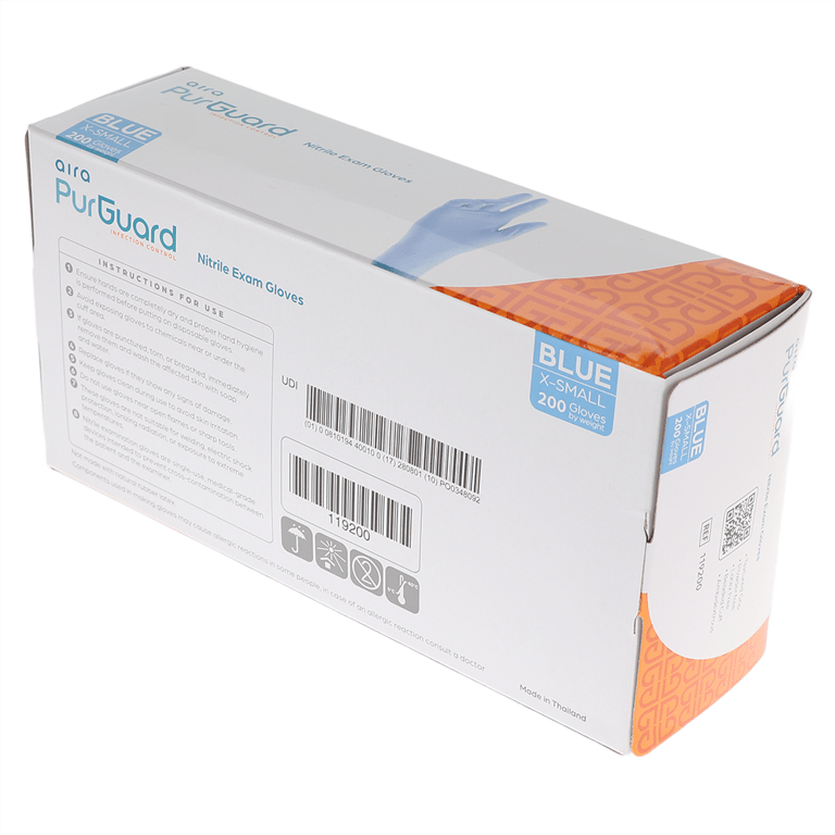 Aira Nitrile Exam Gloves, Powder Free, X-Small, B