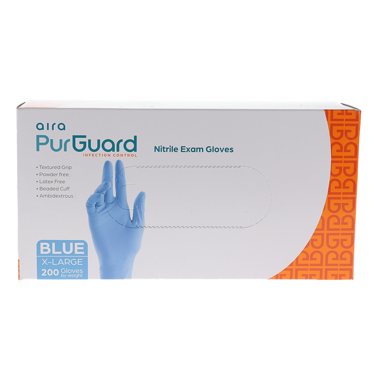 Aira Nitrile Exam Gloves, Powder Free, X-Large, B