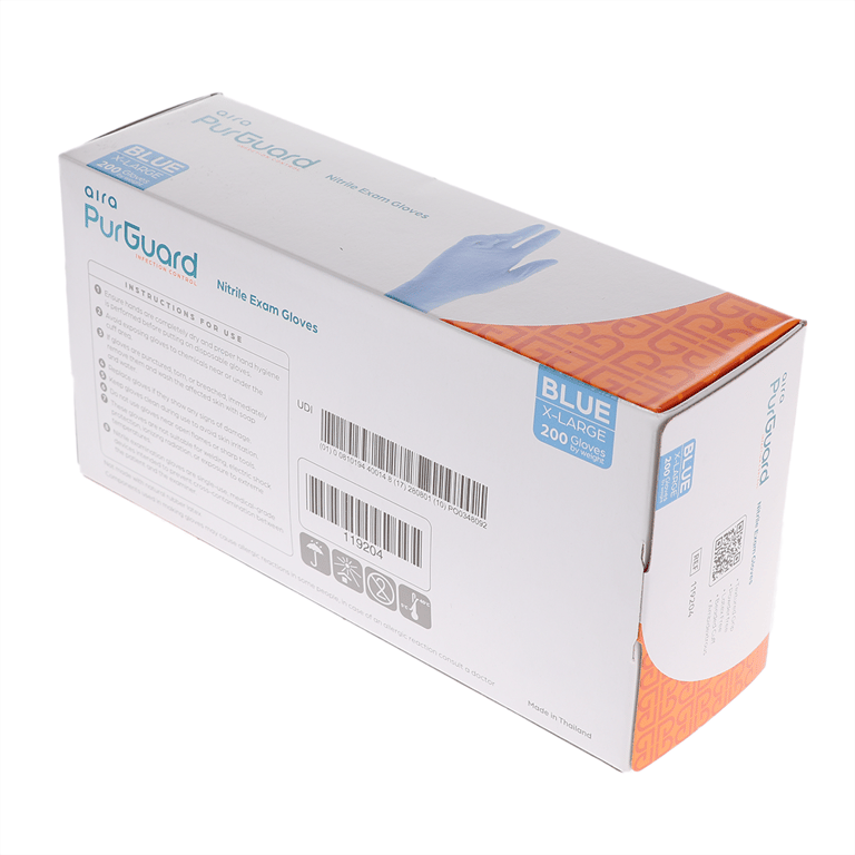 Aira Nitrile Exam Gloves, Powder Free, X-Large, B