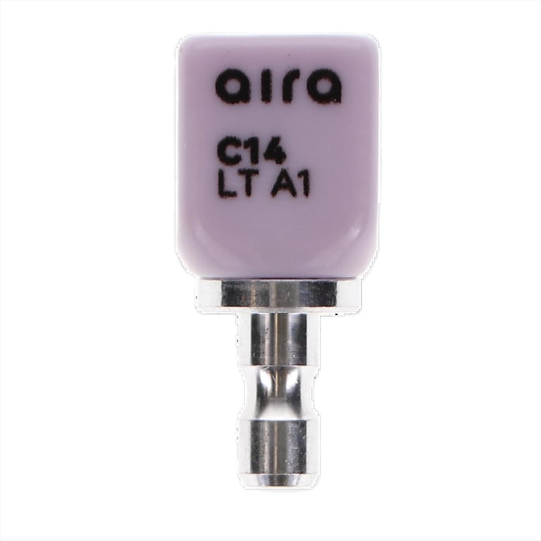 Aira DuraLux Lithium Disilicate Glass Ceramic CAD/CAM Milling Block, LT, Size C14, Shade A1, 5/Pk