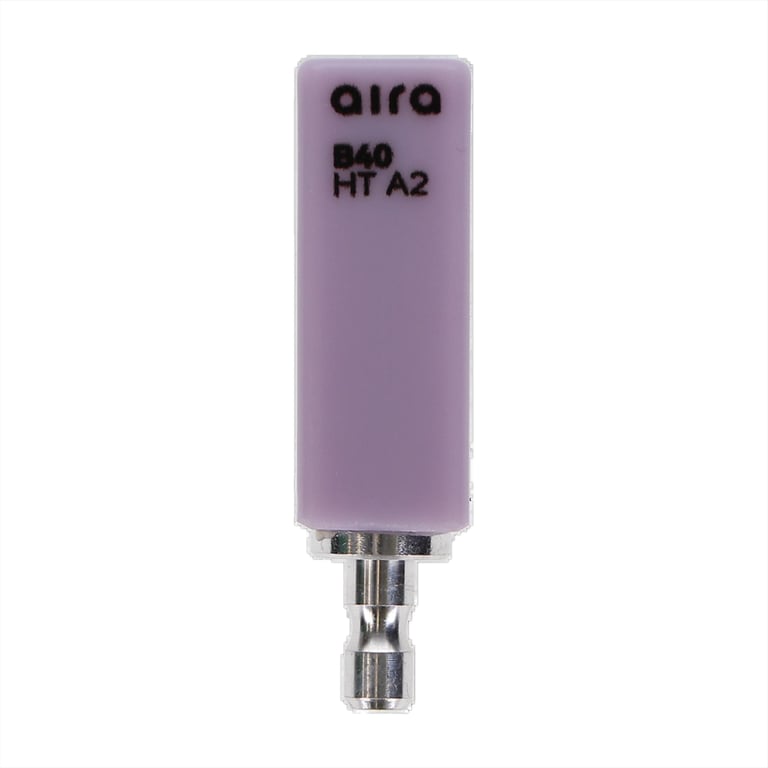 Aira DuraLux Lithium Disilicate Glass Ceramic CAD/CAM Milling Blocks, HT, Size B40, Shade A2