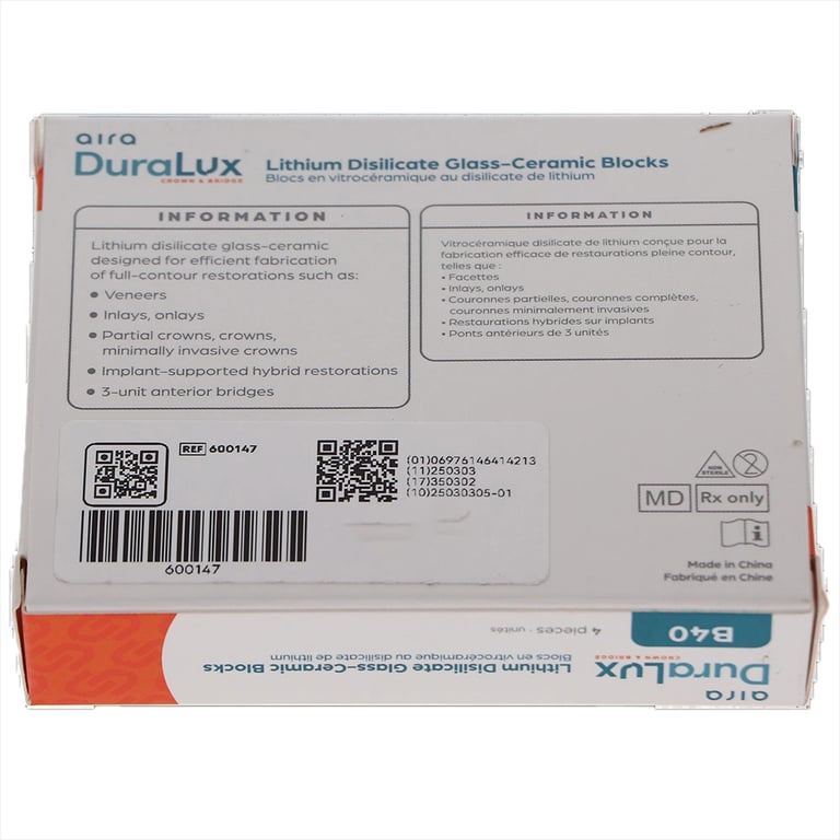 Aira DuraLux Lithium Disilicate Glass Ceramic CAD