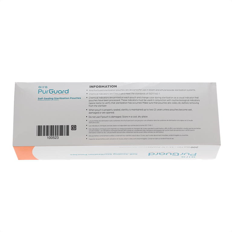 Aira 3.50" x 10" Paper/Blue Film Self-Sealing Ste