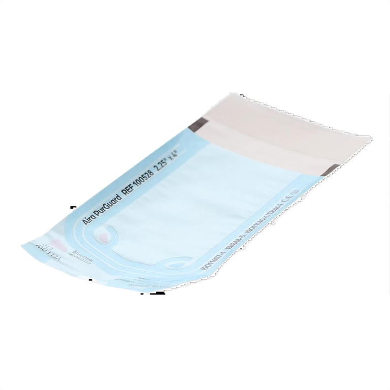 Aira Class 4 2.25" x 4" Paper/Blue Film Self-Sealing Sterilization Pouch, 200/Box. Built