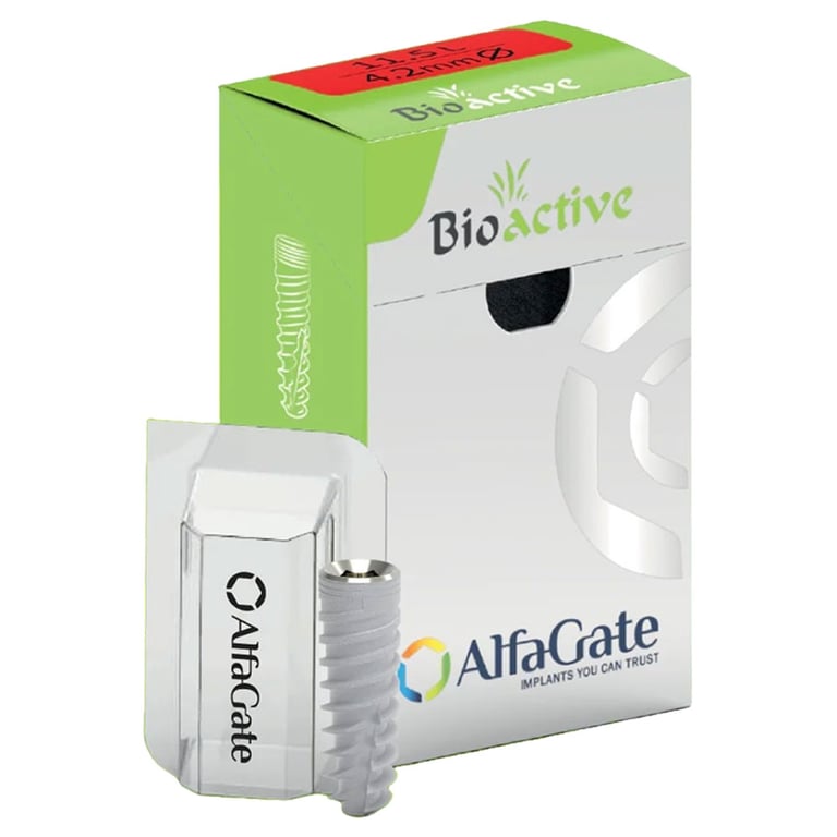 AlfaGate Bioactive SCI Dental Implant Hydrophilic Surface, 4.2 x 11.5mm, 2.42 Internal Hex, 1/Pk