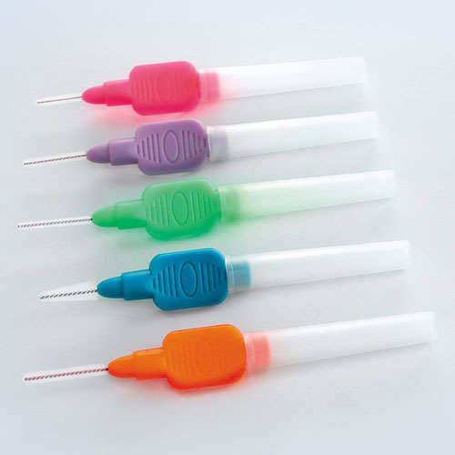 AllPro Pink Interdental Travel Brush, fits space as small as .50 mm, 12 mm bristle length, nylon