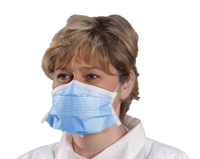 Critical Cover PFL Face Mask Level 3, 50/Box. Blue Stripe. Headband Style. Patented Positive