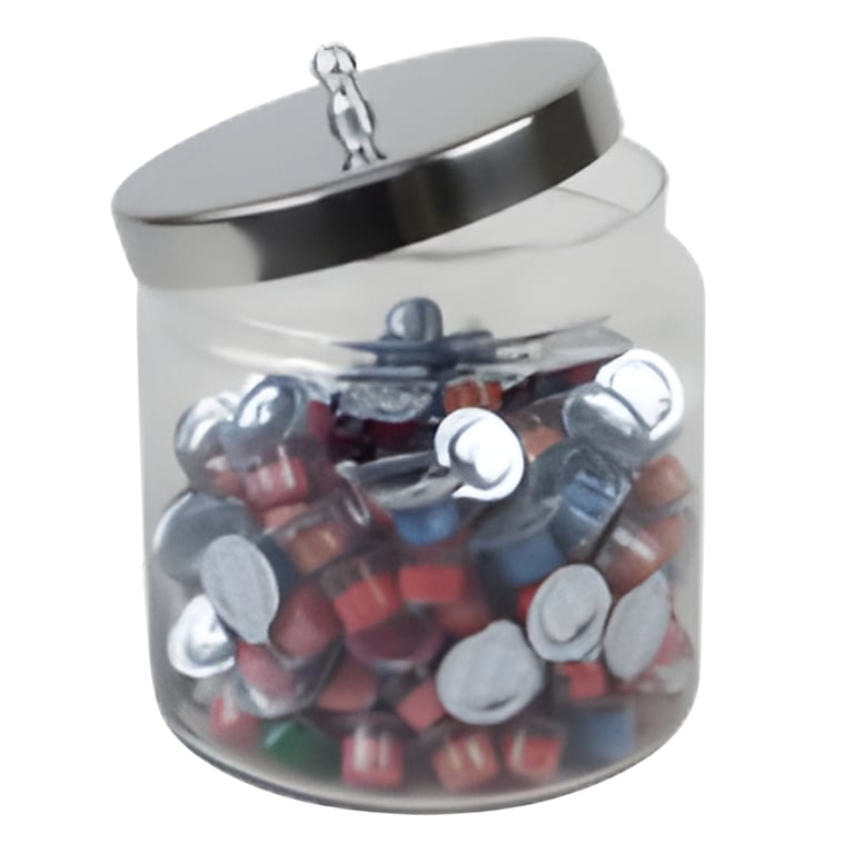 American Dental 1.5 Quart Glass Sundry Jar w/Stainless Steel Lid, 1/Pk. This clear jar
