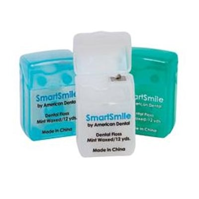 SmartSmile Dental Floss in Compact Dispenser 12 Yards Each, 72/Pk. Compact 1-5/8" tall dispenser