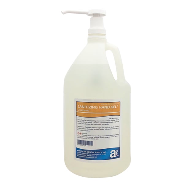 aDS Hand Sanitizer Gel - Unscented 1 Gallon Pump Bottle. Alcohol based, Non-greasy sanitizing gel