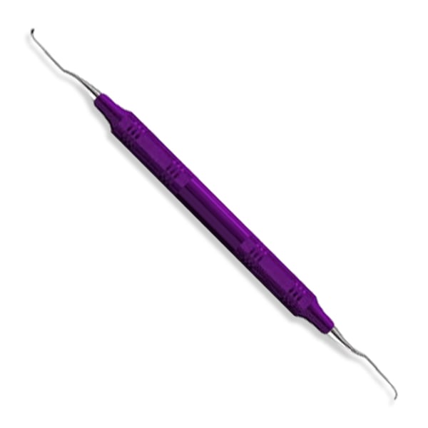 American Eagle #0/00 Gracey +3 Access Anterior Curette with an 3/8" EagleLite Resin Purple Handle