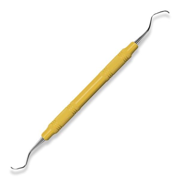 American Eagle #3/4 Rules Curette with 3/8" EagleLite Resin Yellow Handle. Smallest Posterior