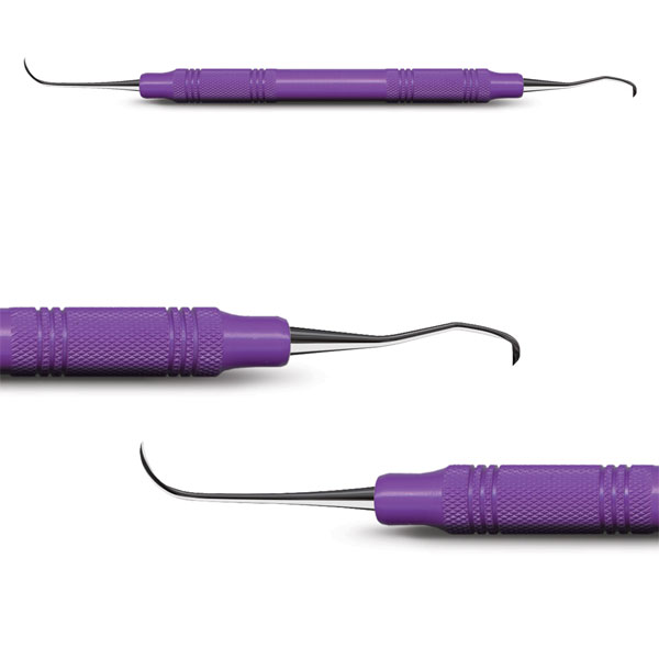 American Eagle N128 / J3 Anterior Scaler with 3/8" EagleLite Resin Handle, Purple. Talon Tough