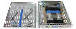 American Eagle Stainless Steel Cassette, 14 Instruments, Double-Hinge Design, size 10-1/2" x 8" x
