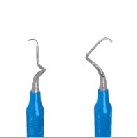 American Eagle #17/18 Gracey Curette with 3/8" EagleLite Resin Blue Handle. Posterior Distal