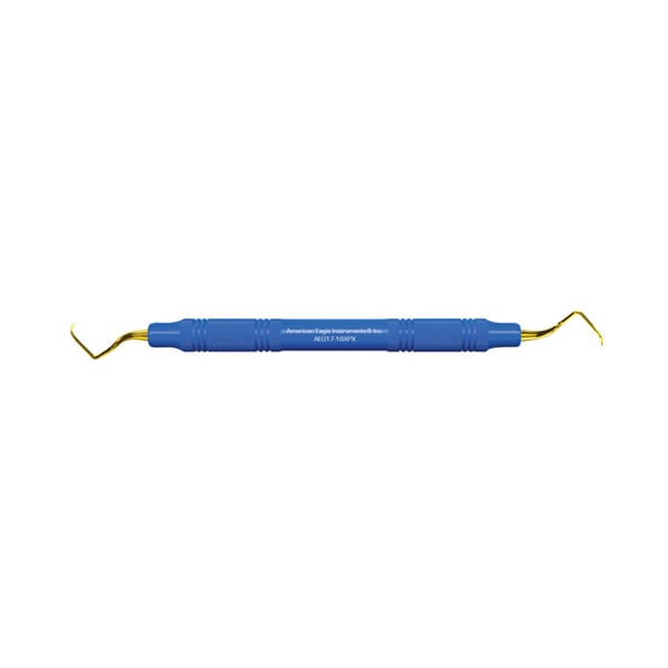 American Eagle Gracey 17-18 XP with 3/8" Blue Resin Handle, Single Instrument. Accentuated angles