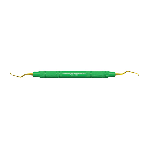 American Eagle Gracey +3 Access 7-8 XP with 3/8" Green Handle, Single Instrument. Terminal shank