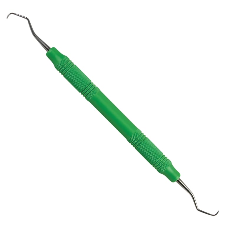 American Eagle #7/8 XP Gracey Curette with 3/8" EagleLite Resin Green Handle. Medium Contra-angle