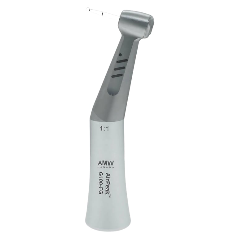 AirPeak G100-FG Low Speed Handpiece, 1:1 Ratio, 20K RPM, 1/Pk. Features a non-spray and non-optic