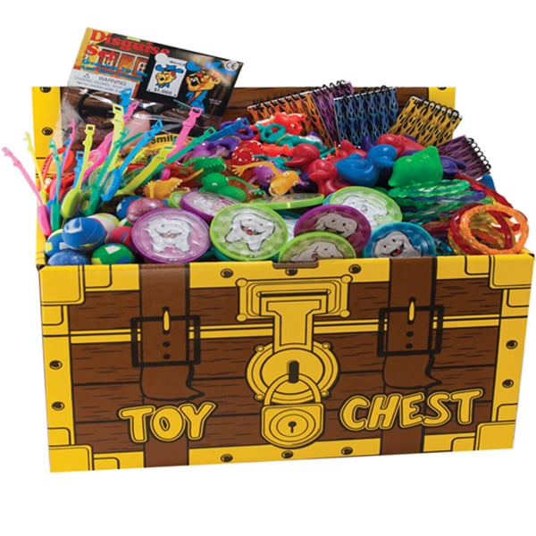 House Brand Assortment Of 200 Deluxe Toys - With Toy Chest. Assorted fun, durable small toys