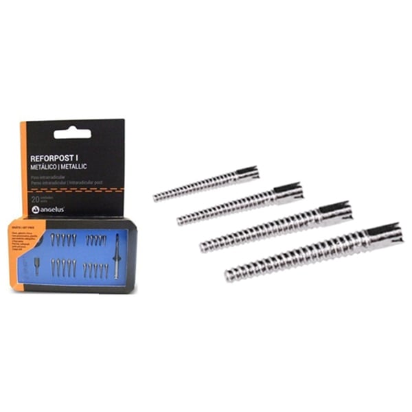Reforpost Stainless Steel Intraradicular Posts. Metallic mini kit: 20 units