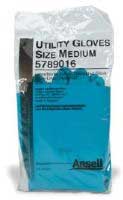 Ansell Latex/Nitrile Blend, Reusable, Blue, Flock-lined Utility Gloves, Size Medium, Box of 12