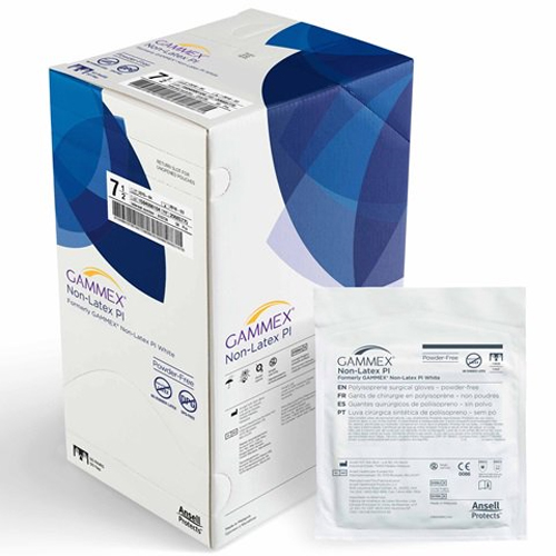 GAMMEX Non-Latex PI White Polyisoprene Surgical Gloves, 50 pairs/box: Size 9, Sterile, Powder
