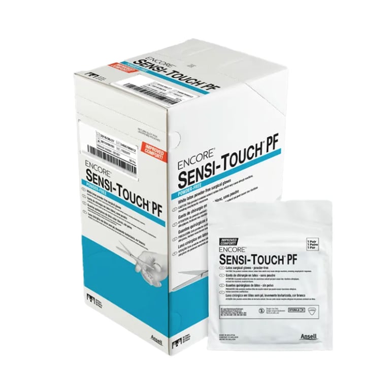 ENCORE Sensi-Touch PF Latex Powder-Free Surgical Gloves, Size 6.5, Sterile, White, 100/Pk