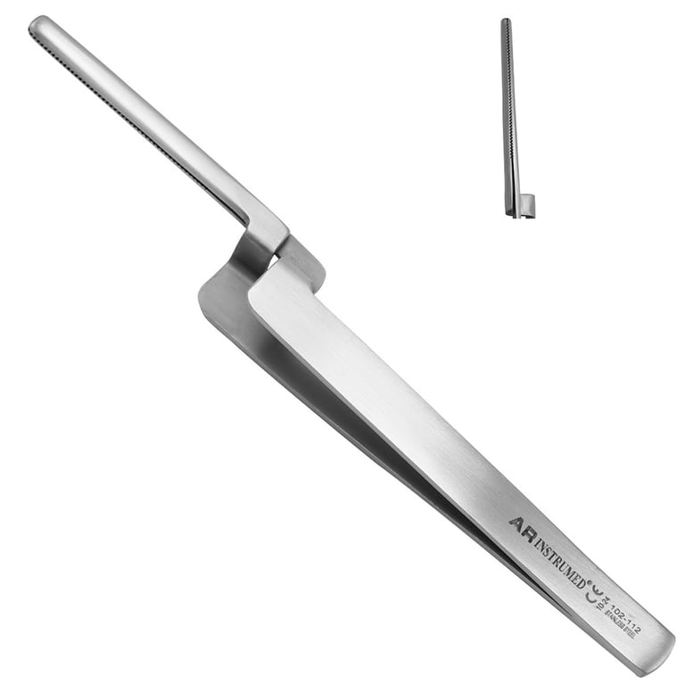 AR Instrumed 4.7" Stainless Steel Articulating Paper Holder Forceps, Serrated, Straight, 1/Pk