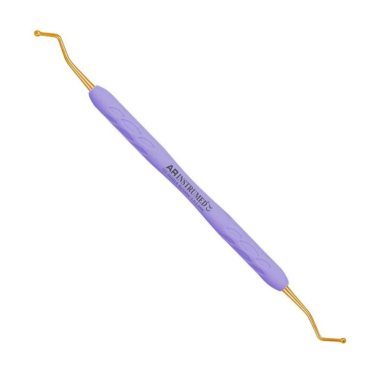 AR Instrumed Plasma Gold-Coated Stainless Steel Ball End Burnisher, 2.0-2.5mm, AR Light Purple
