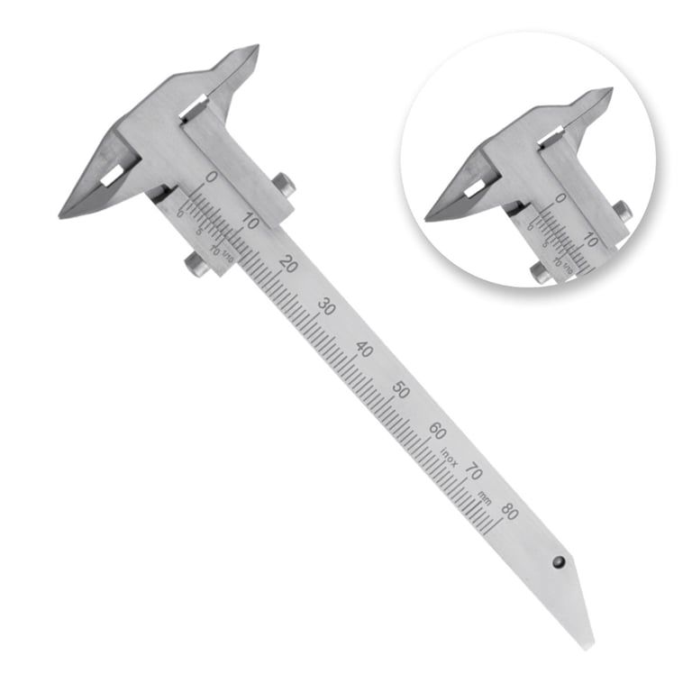 AR Instrumed 0 - 130mm Stainless Steel Caliper, Straight Tip, 1/Pk. Features a graduated scale
