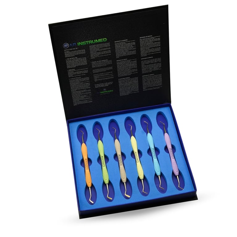 AR Instrumed Stainless Steel AR Premium Composite Instrument 6-Piece Set. Includes: 2.5mm spatula