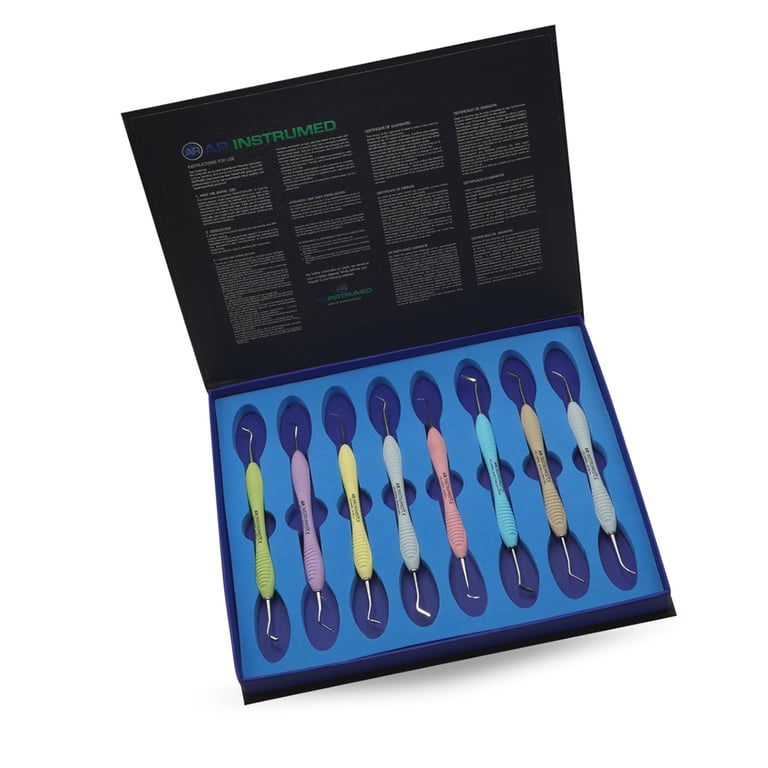 AR Instrumed AR PRO 8-Piece Set. Includes: AR Pro instruments #4-6: #4 1.9mm Slim, #5 Twist 2mm