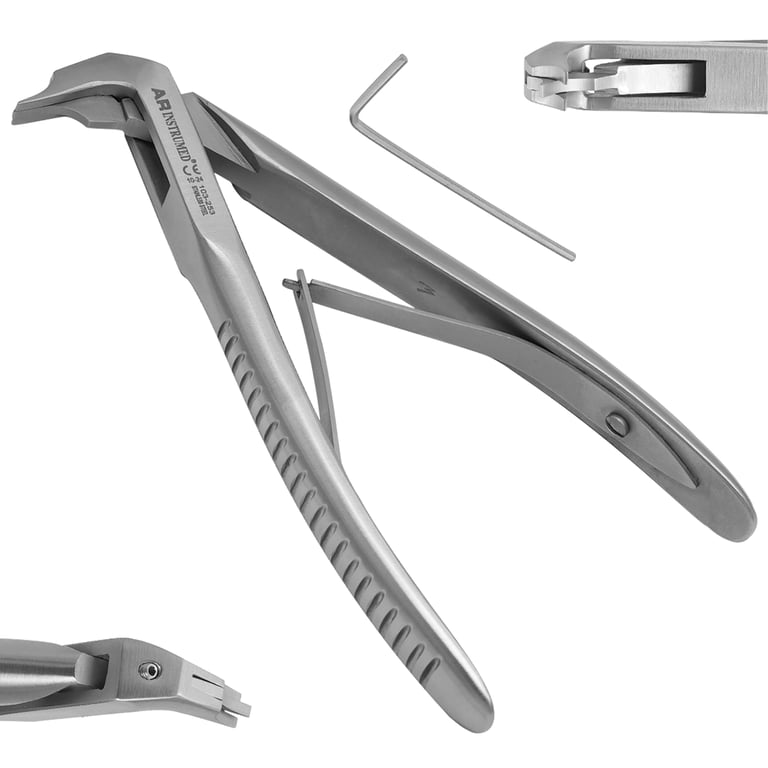 AR Instrumed 6.6" Stainless Steel Crown Spreader Splitter Forceps, Curved, Serrated, 1/Pk