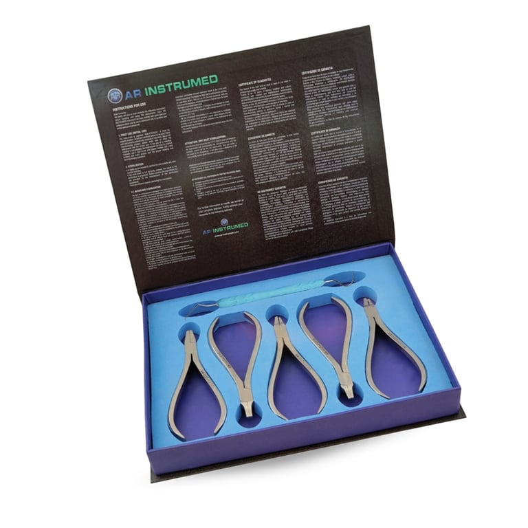 AR Instrumed Stainless Steel Ortho Clear Aligner Set of 6. Includes: Clear Collection 6mm hole