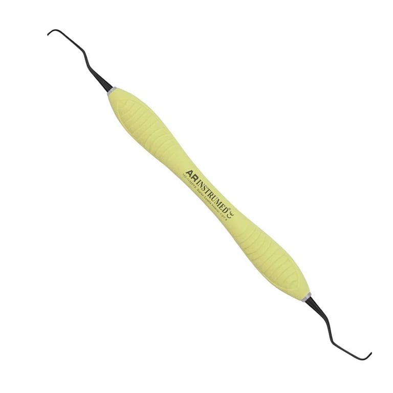AR Instrumed Stainless Steel 1-2/7-8 Syntette Scaler, Anterior, AR Premium Plus Yellow Handle