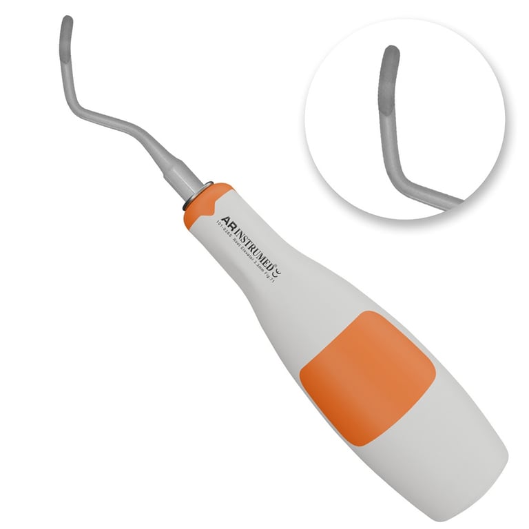 AR Instrumed 3.3mm Miller-Apexo #71 Stainless Steel Root Elevator, Serrated, Orange, 1/Pk