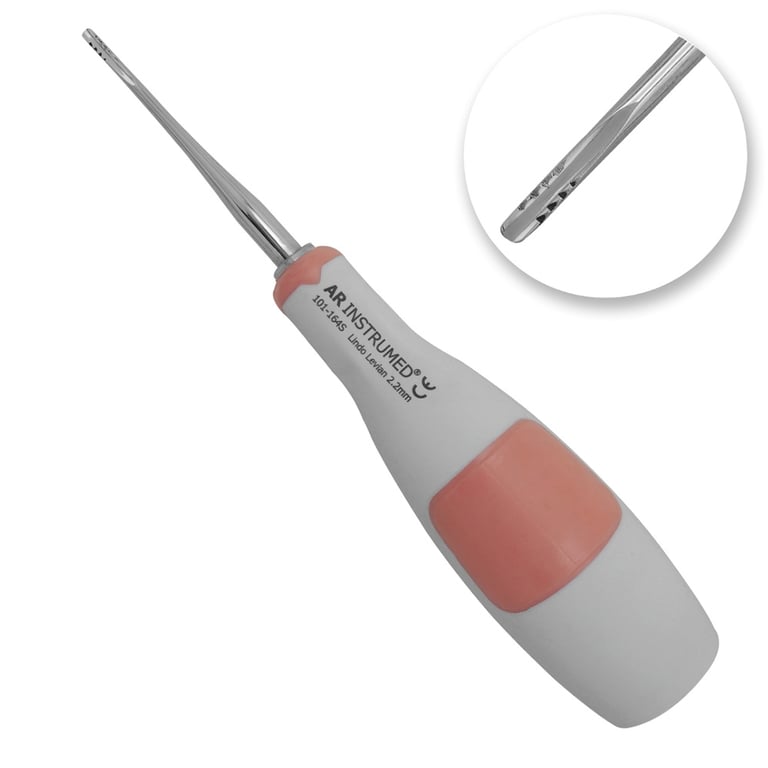 AR Instrumed 2.2mm Stainless Steel Lindo-Levian Elevator, Straight Serrated, Orange, 1/Pk