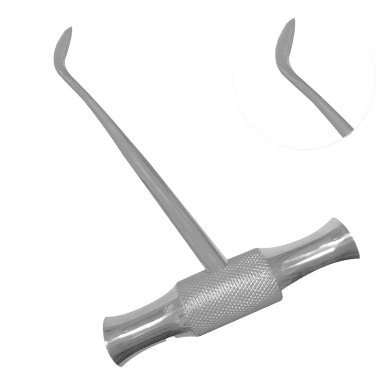 AR Instrumed 13.0mm Stainless Steel Cross Bar Winter Root Elevator, Left Curved, 1/Pk. Features