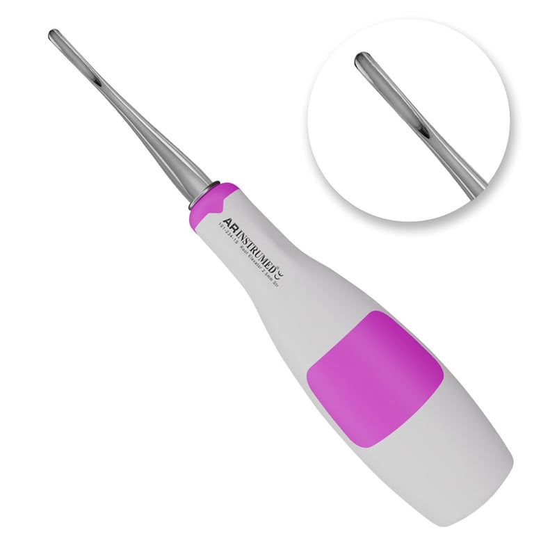 AR Instrumed 2.5mm Bein Stainless Steel Root Elevator, Straight, Light Purple, 1/Pk. Features