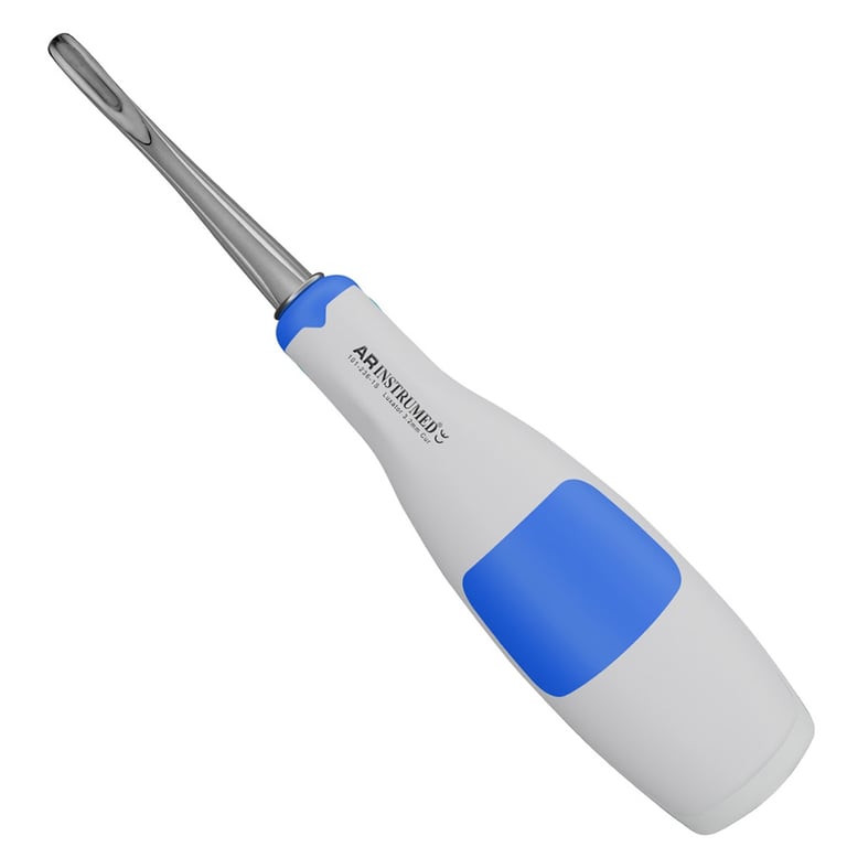 AR Instrumed 3.5mm Stainless Steel Root Luxator, Curved Backward, Blue, 1/Pk. Features