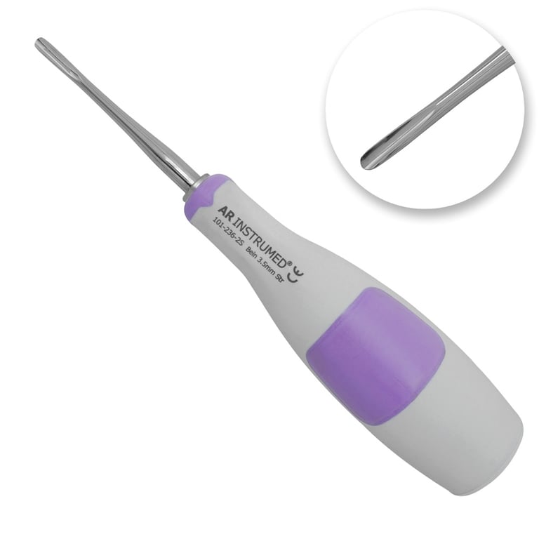 AR Instrumed 3.5mm Bein Stainless Steel Root Elevator, Straight, Light Purple, 1/Pk. Features