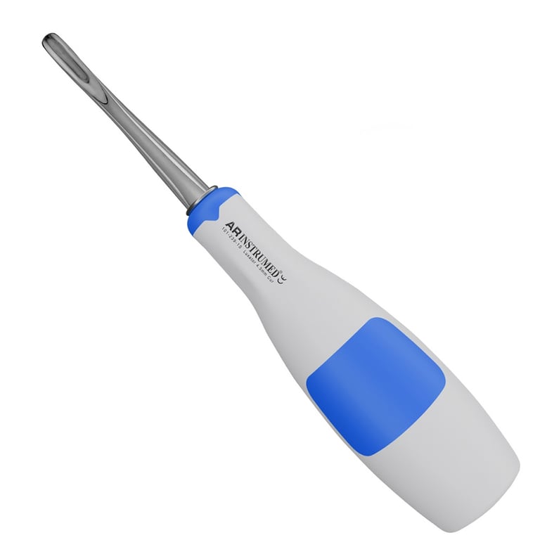 AR Instrumed 4.0mm Stainless Steel Root Luxator, Curved Backward, Blue, 1/Pk. Features