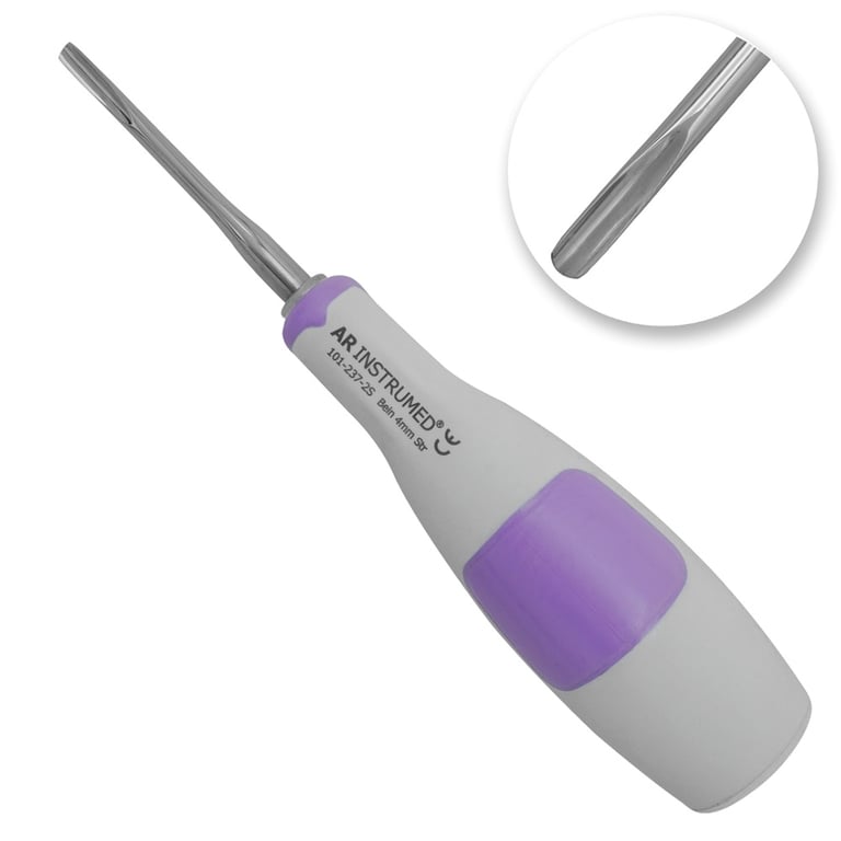 AR Instrumed 4.0mm Bein Stainless Steel Root Elevator, Straight, Light Purple, 1/Pk. Features