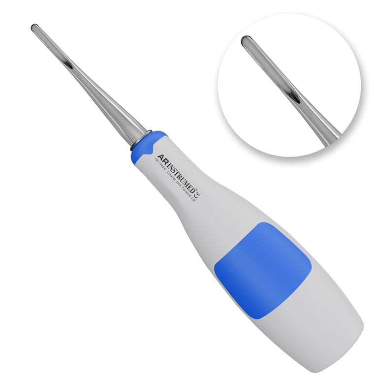 AR Instrumed 3.0mm Stainless Steel Root Luxator, Forward Curved, Blue, 1/Pk. Features