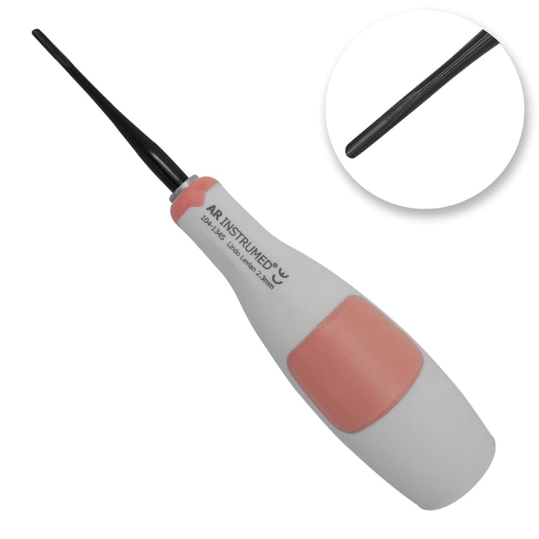 AR Instrumed 2.3mm Stainless Steel Lindo Levian Root Elevator, Orange, 1/Pk. Features